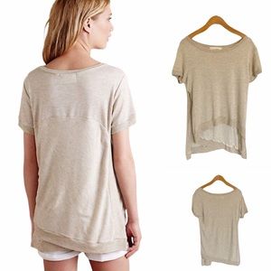ANTHRO PUELLA Short Sleeve Wrap Waist Top